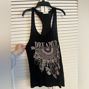 Dreamer Jeweled Black Tank